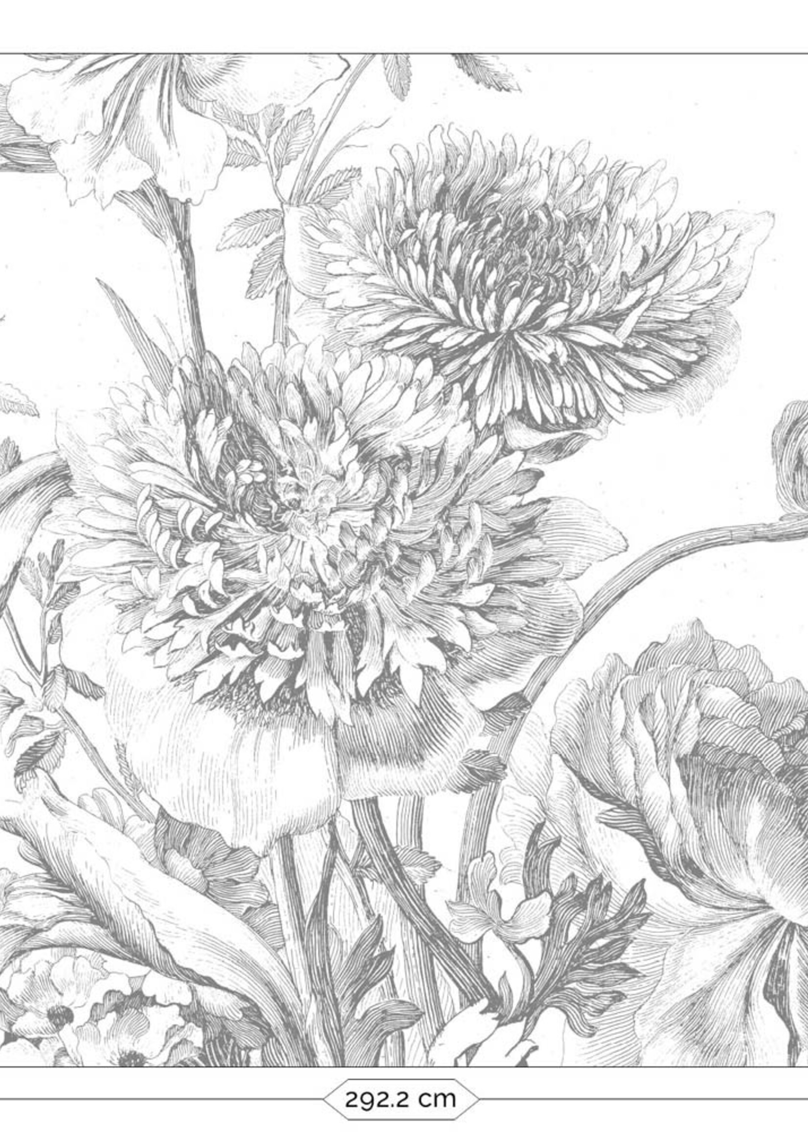 Bloemen behang Engraved Flowers