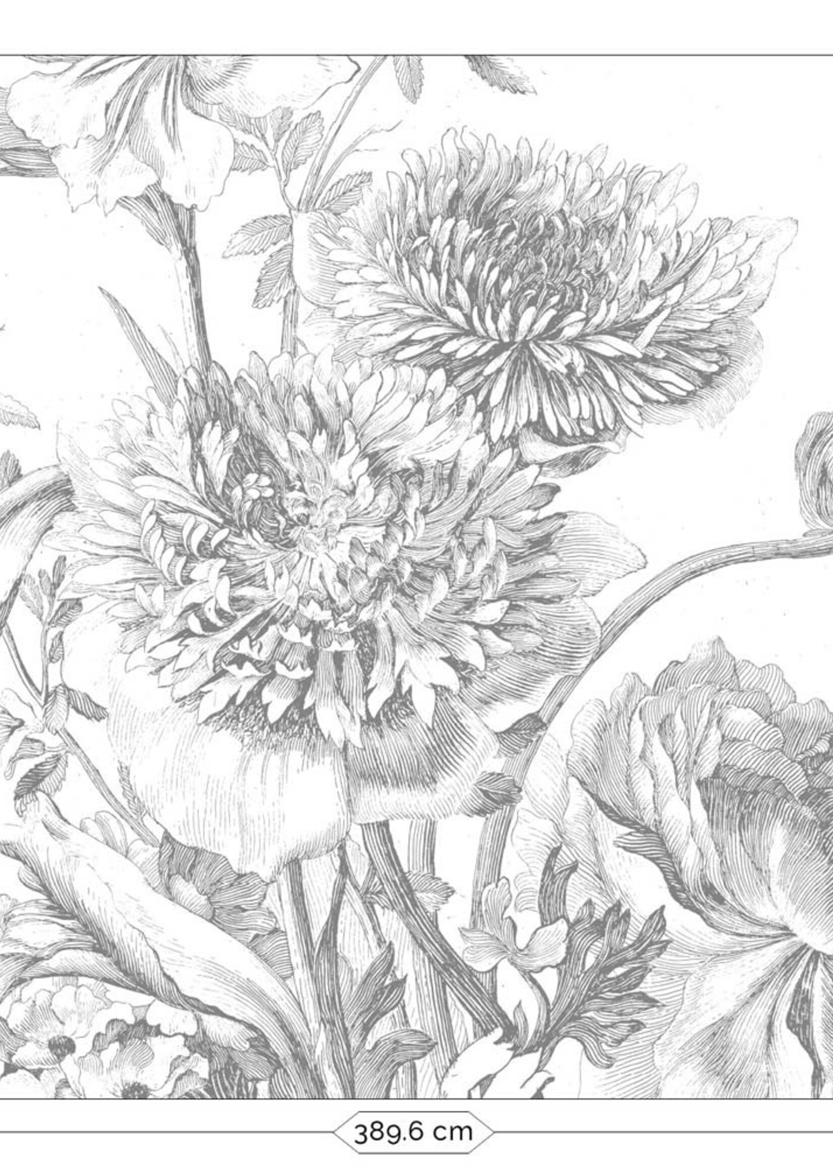 Bloemen behang Engraved Flowers