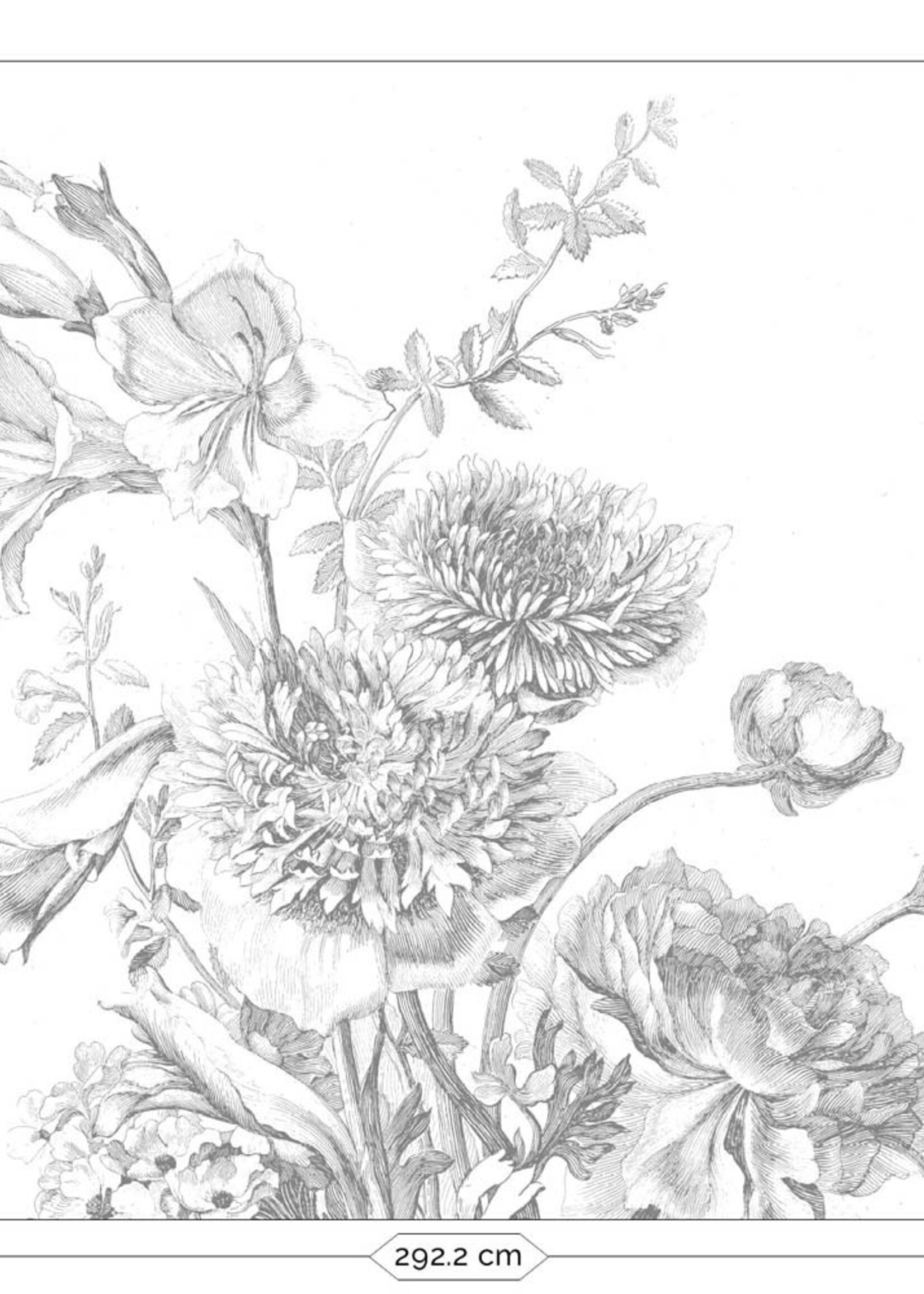 Bloemen behang Engraved Flowers