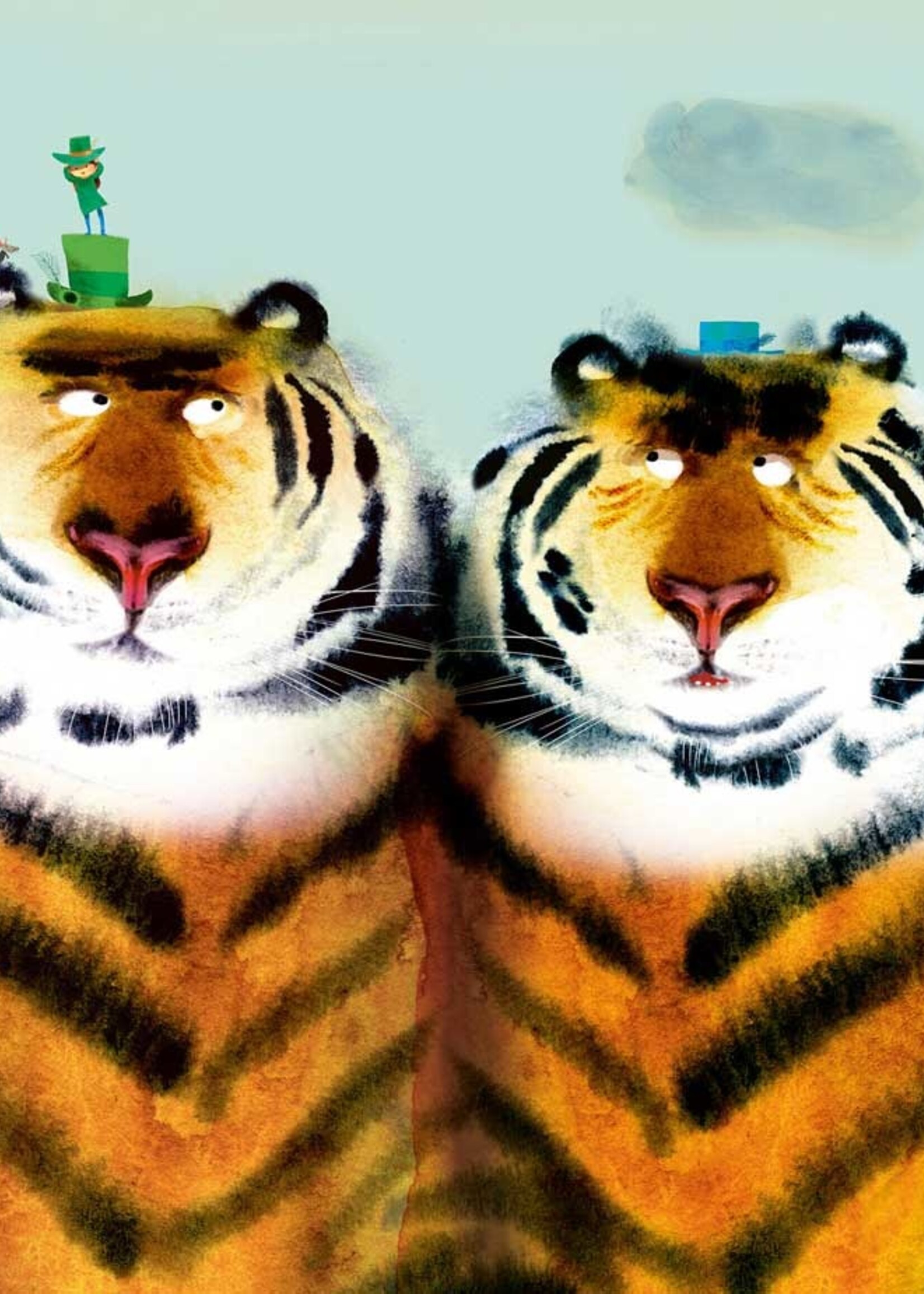 Fotobehang Two Tigers