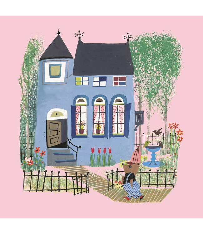 Fiep Westendorp Wall Mural Bear with Blue House