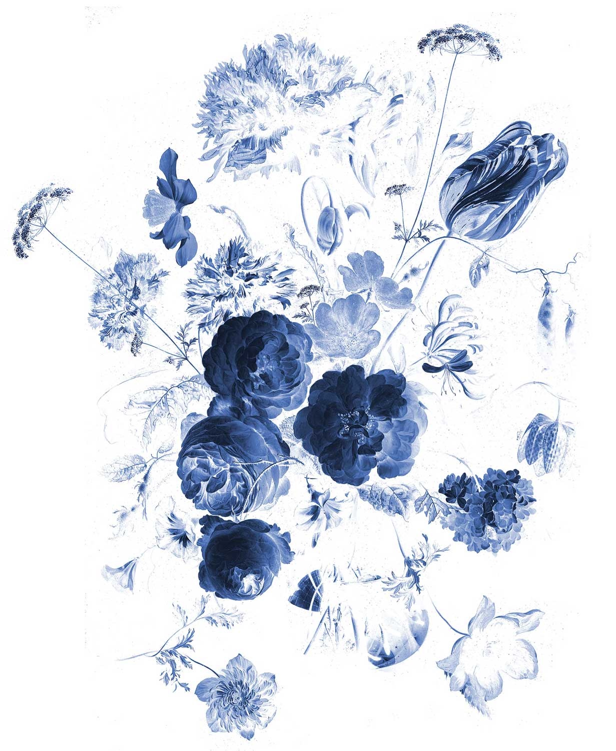 Skim aansporing Conceit Behang Royal Blue Flowers Blauwe Bloemen WP-207 - KEK Amsterdam