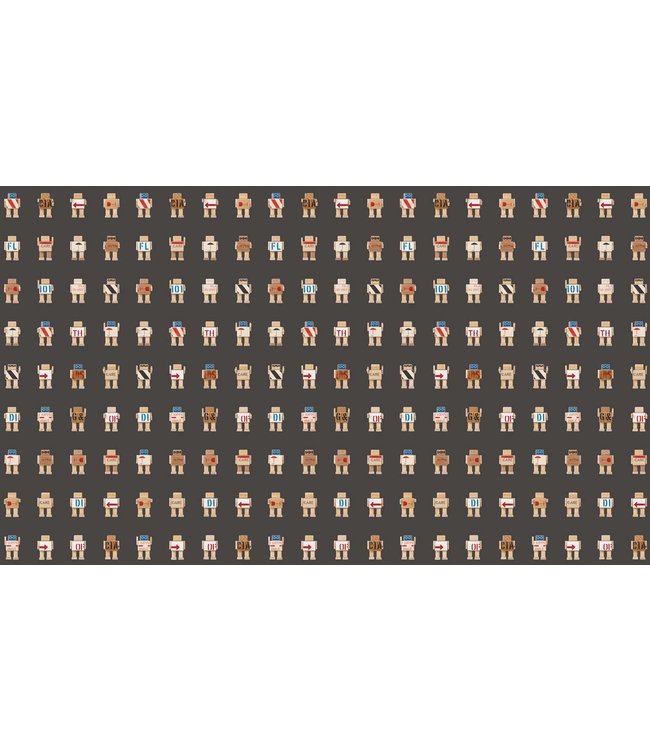 Behang Rijkswachters, Zwart, 97.4 x 280 cm