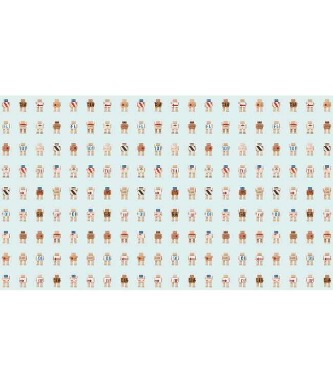 Wallpaper Rijkswachters, Light Blue, 97.4 x 280 cm
