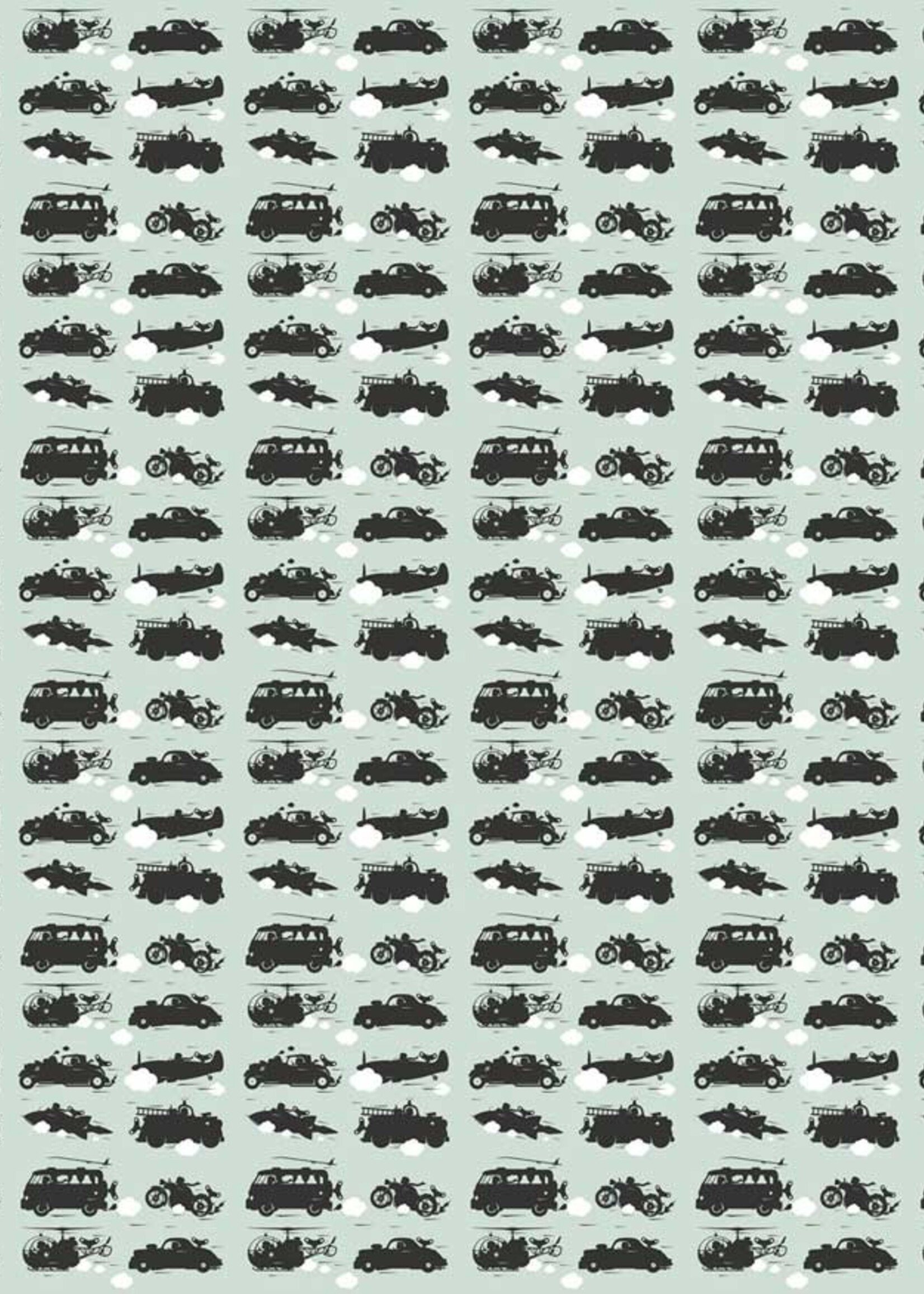 Tapete Vehicles, Grun, 97.4 x 280 cm