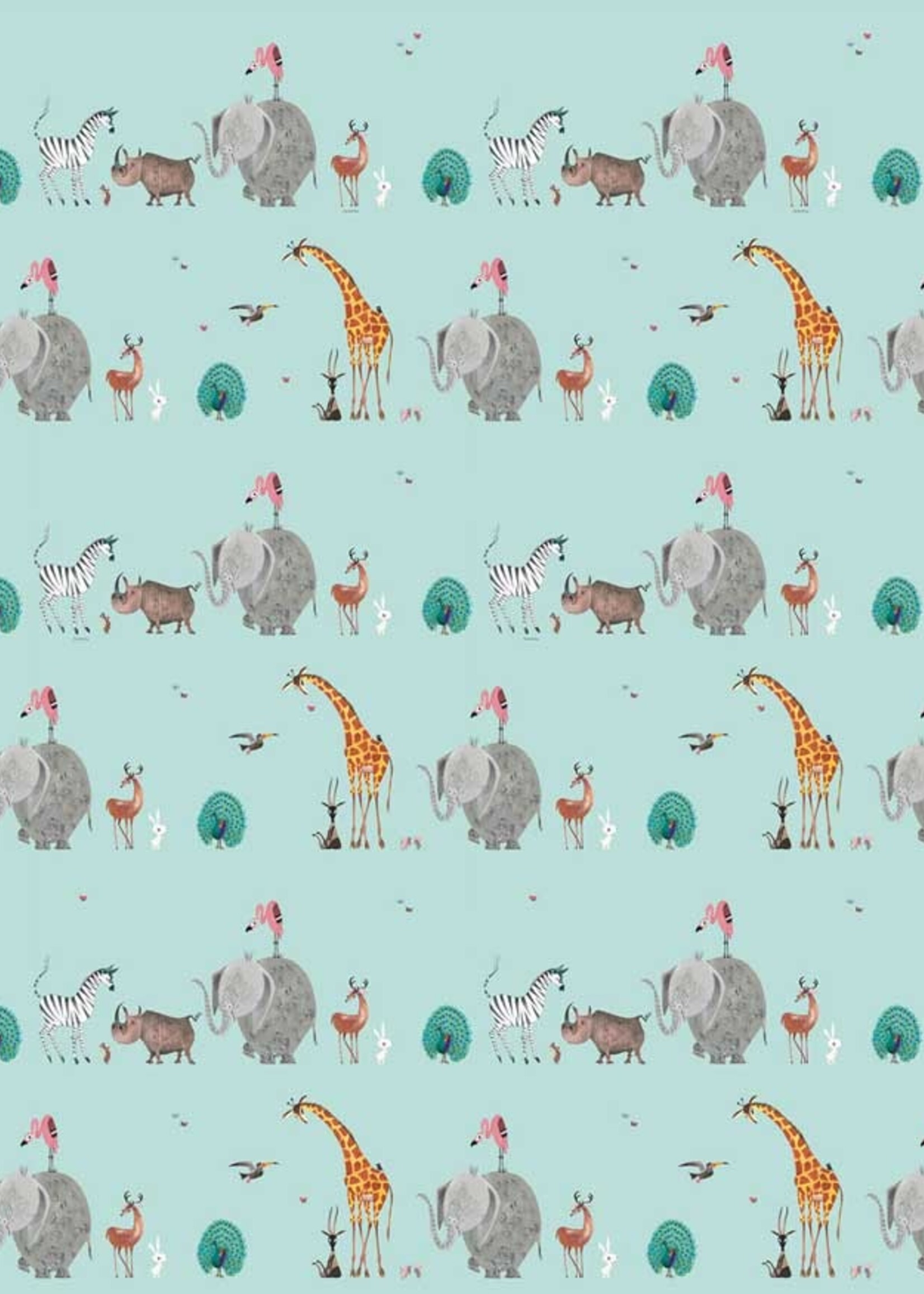 Wallpaper Fiep Westendorp Animal Mix, Mint, 97.4 x 280 cm