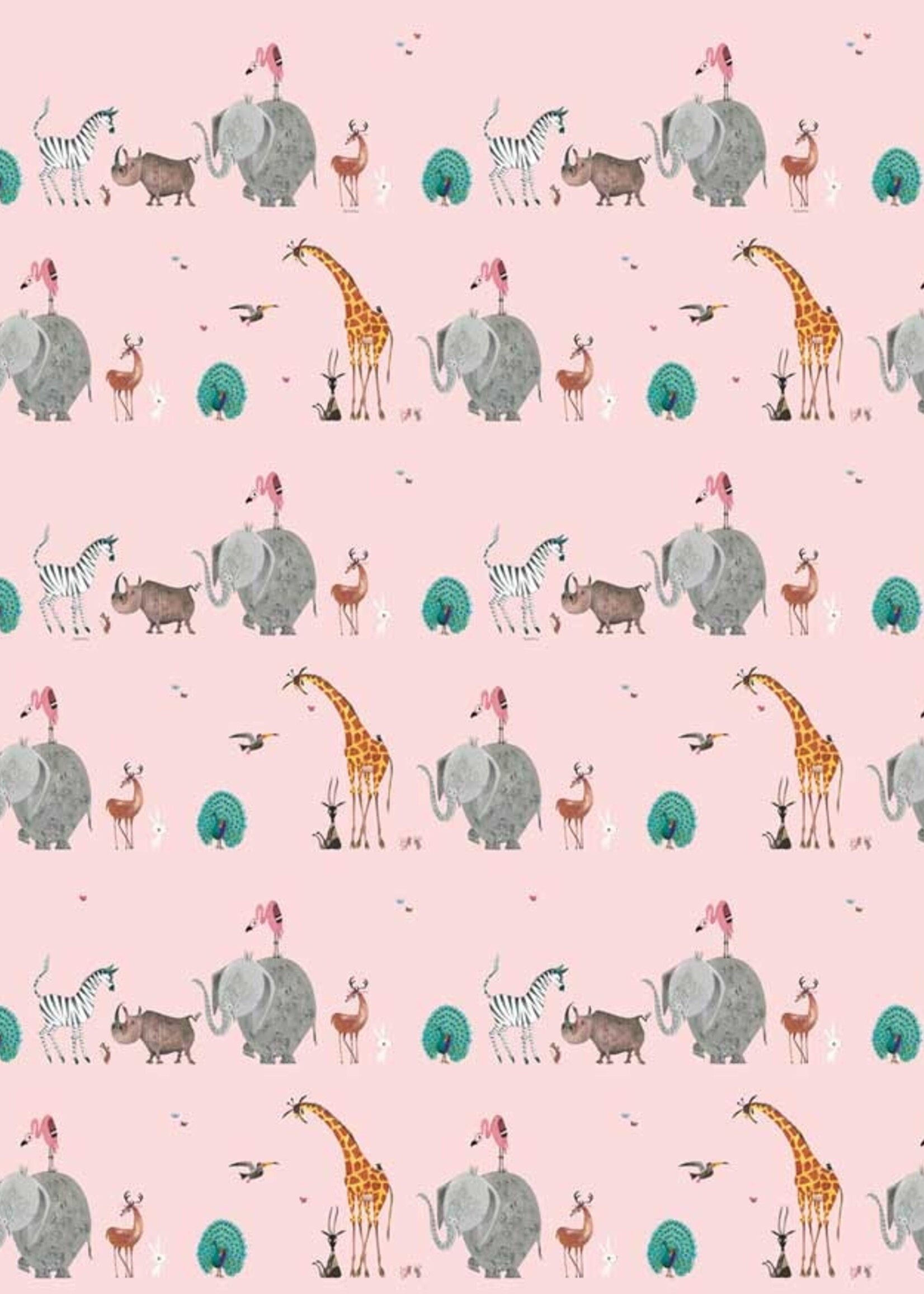 Wallpaper Fiep Westendorp Animal Mix, Pink, 97.4 x 280 cm
