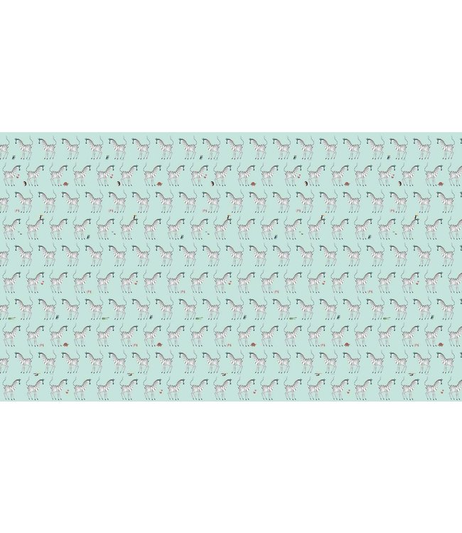 Tapete Fiep Westendorp Zebra, Mint, 97.4 x 280 cm
