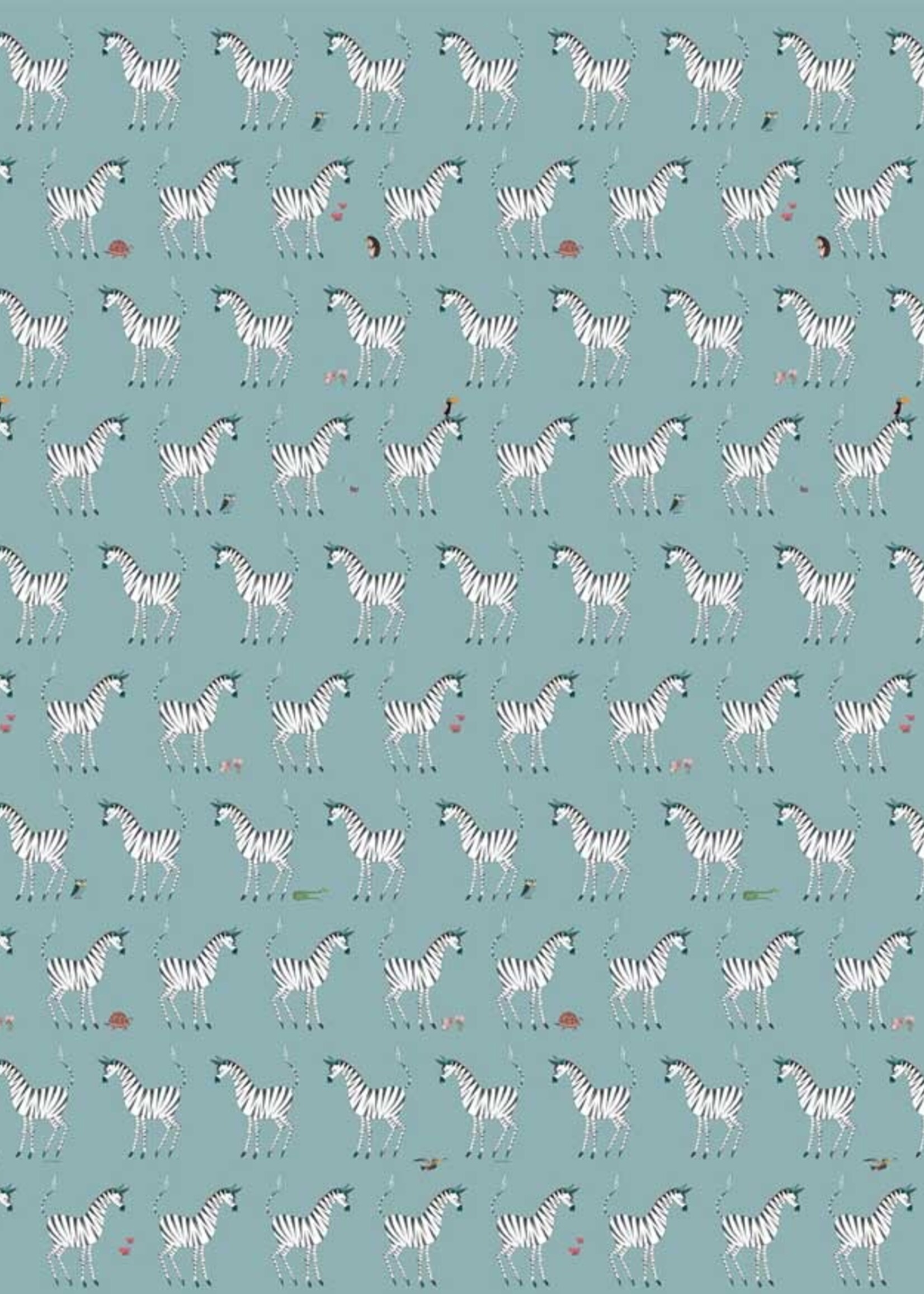 Wallpaper Fiep Westendorp Zebra, Petrol, 97.4 x 280 cm