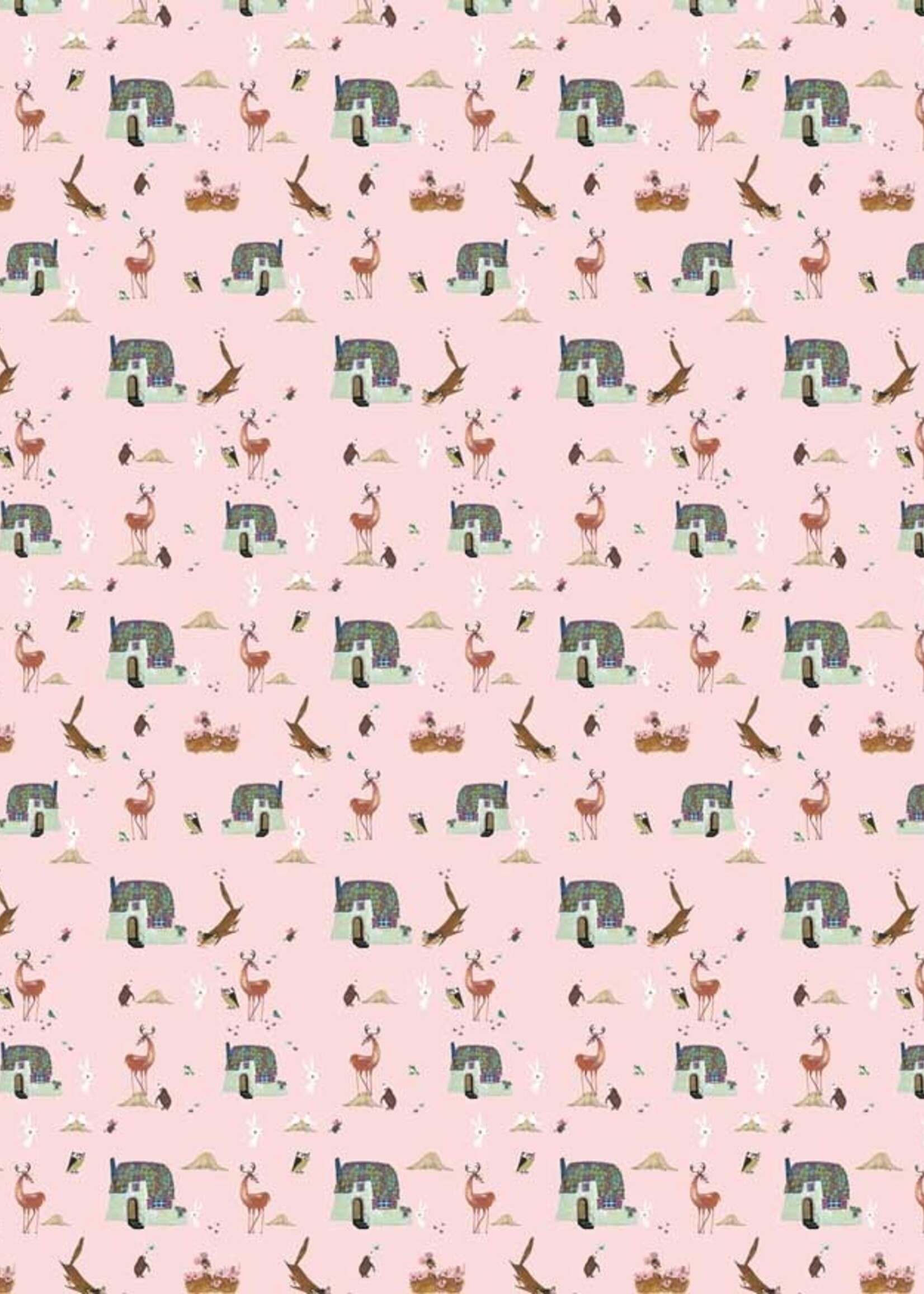 Wallpaper Fiep Westendorp Forest Animals, Pink, 97.4 x 280 cm