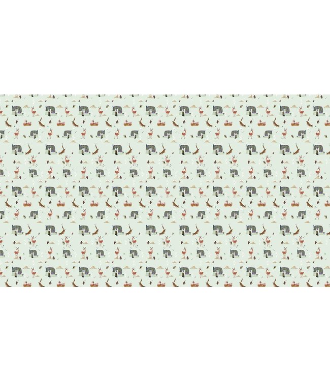 Tapete Fiep Westendorp Forest Animals, Grun, 97.4 x 280 cm