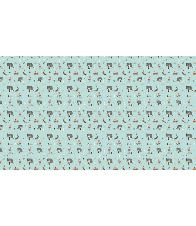 Behang Fiep Westendorp Forest Animals, Mint, 97.4 x 280 cm