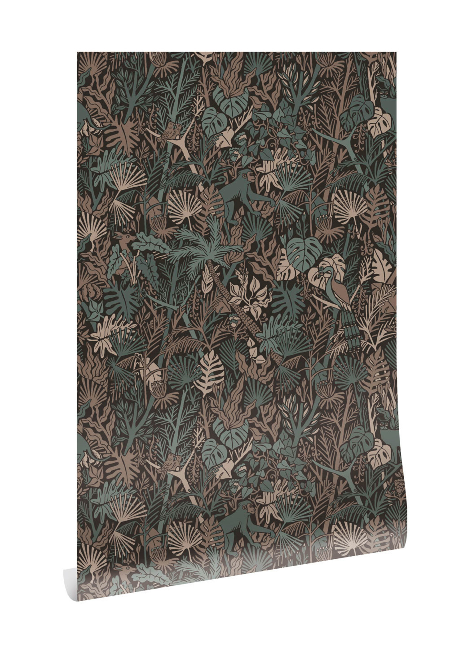 Herhaalbaar Botanisch patroon behang door Floor Rieder, 100 x 280 cm