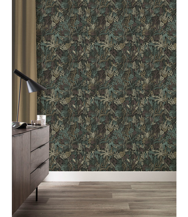 Botanisch patroon behang door Floor Rieder, 100 x 280 cm