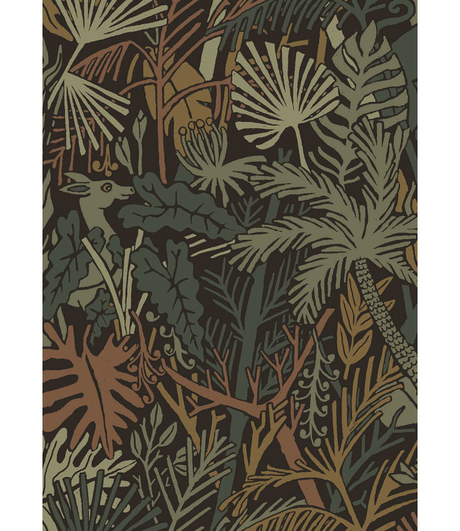 Botanisch patroon behang door Floor Rieder, 100 x 280 cm