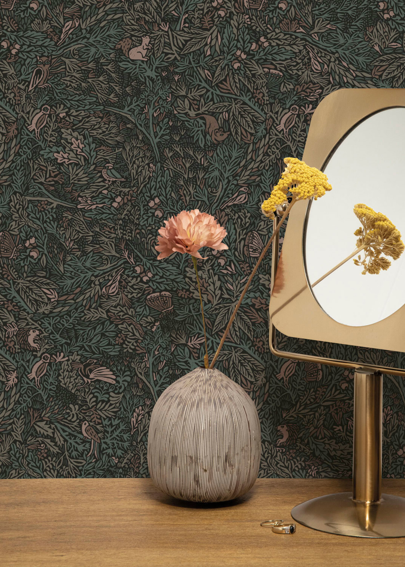 Botanisch patroon behang door Floor Rieder, 100 x 280 cm