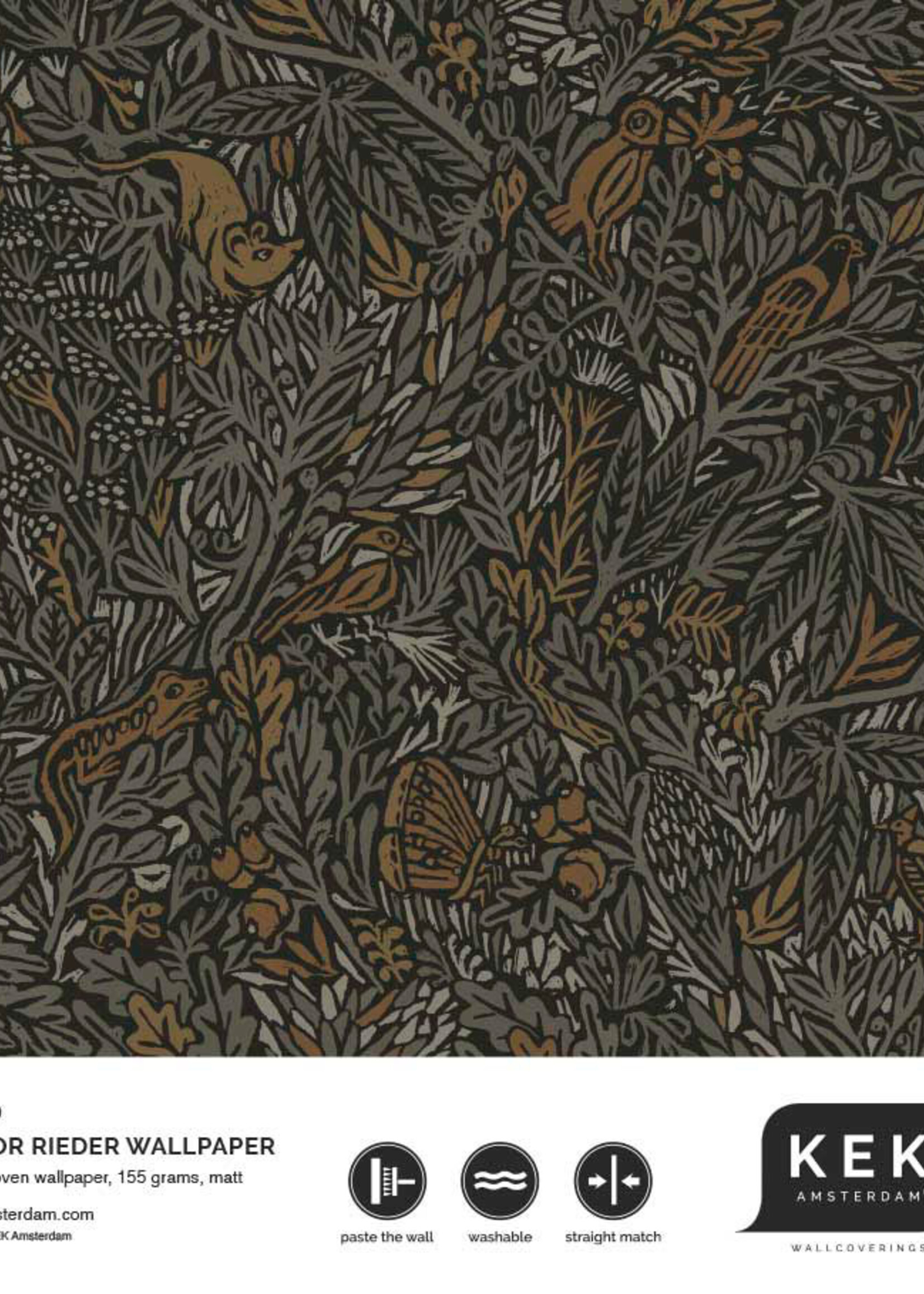 Botanisch patroon behang door Floor Rieder, 100 x 280 cm