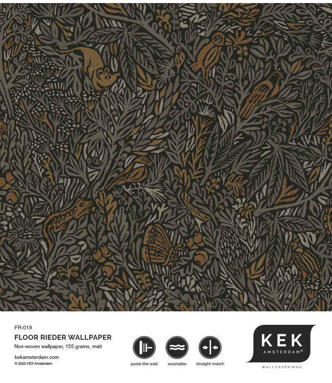 Botanisch patroon behang door Floor Rieder, 100 x 280 cm