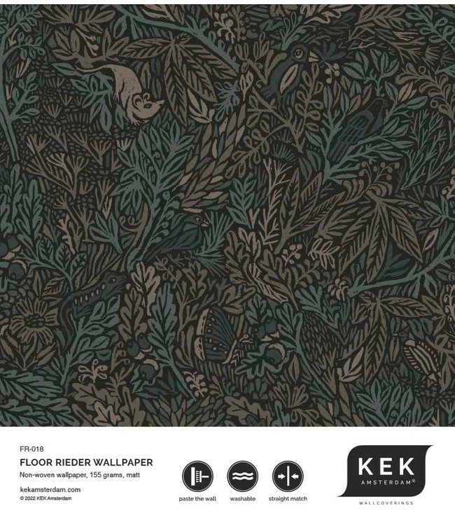 Botanisch patroon behang door Floor Rieder, 100 x 280 cm