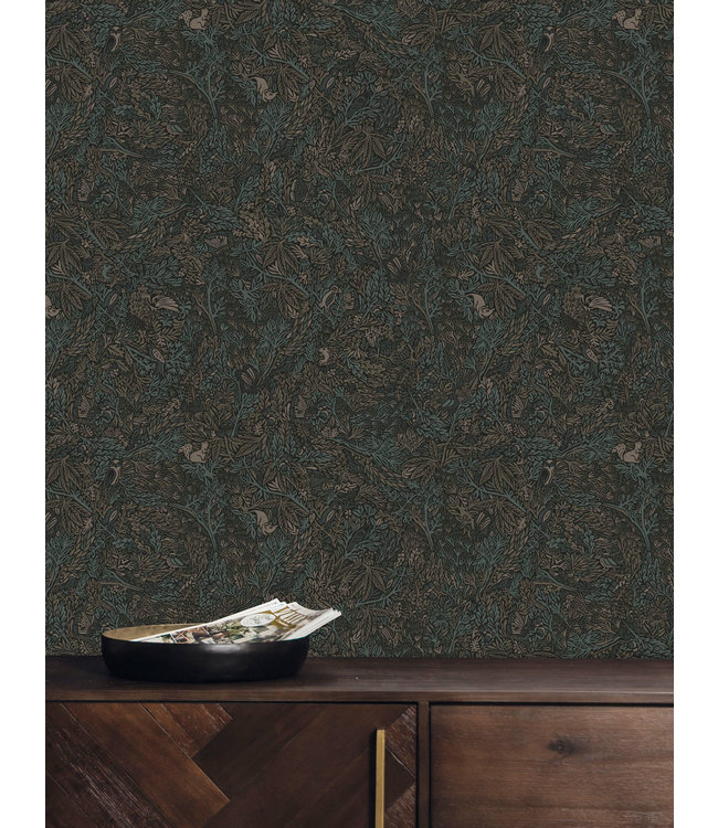 Botanisch patroon behang door Floor Rieder, 100 x 280 cm