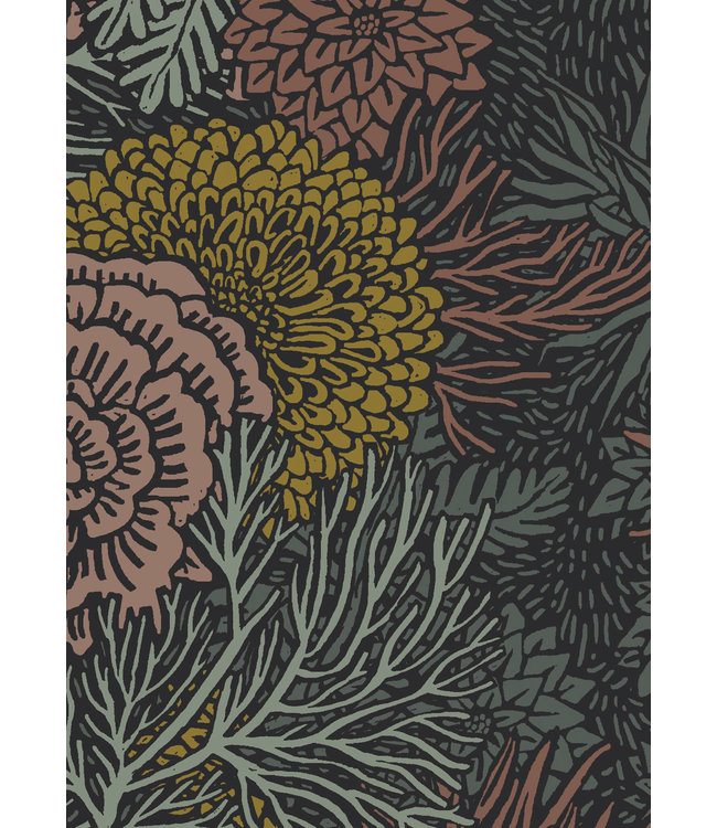 Tapete mit botanische Muster von Floor Rieder, Waschbar, 100 x 280 cm