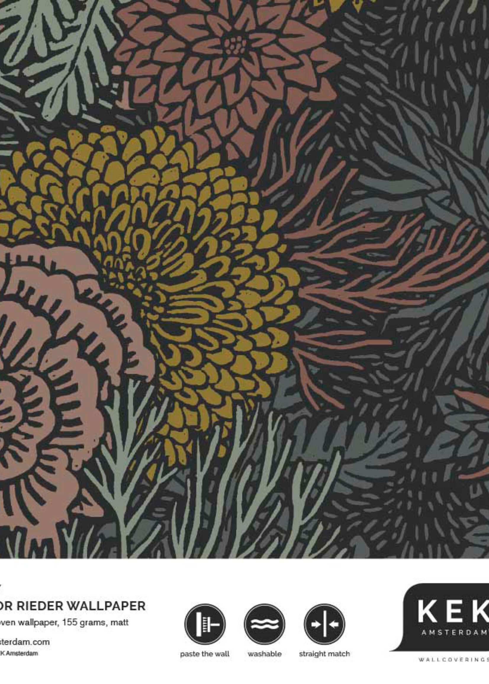 Botanisch patroon behang door Floor Rieder, 100 x 280 cm