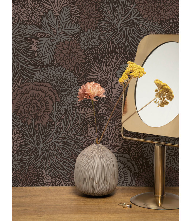 Botanisch patroon behang door Floor Rieder, 100 x 280 cm