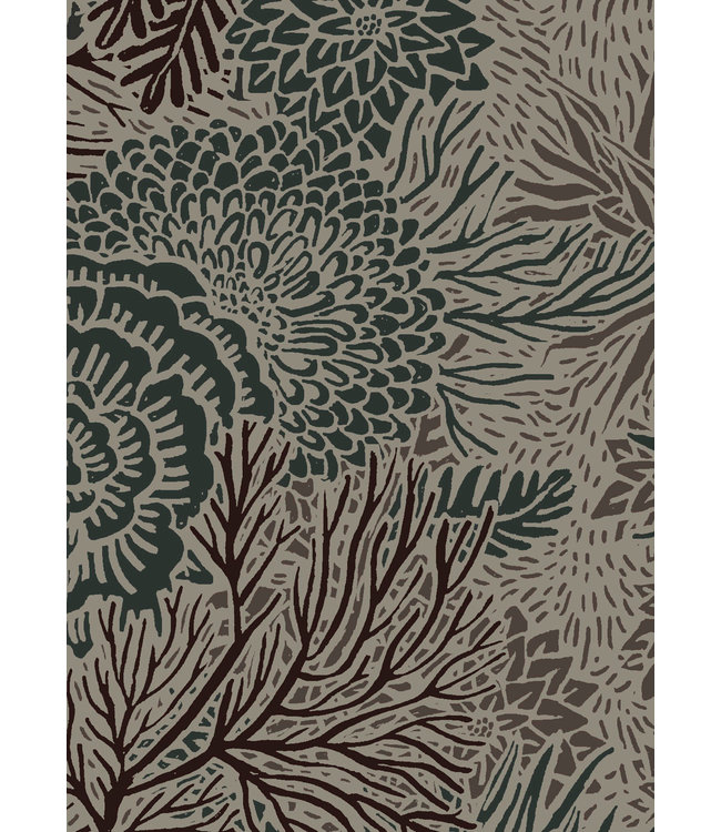 Botanisch patroon behang door Floor Rieder, 100 x 280 cm