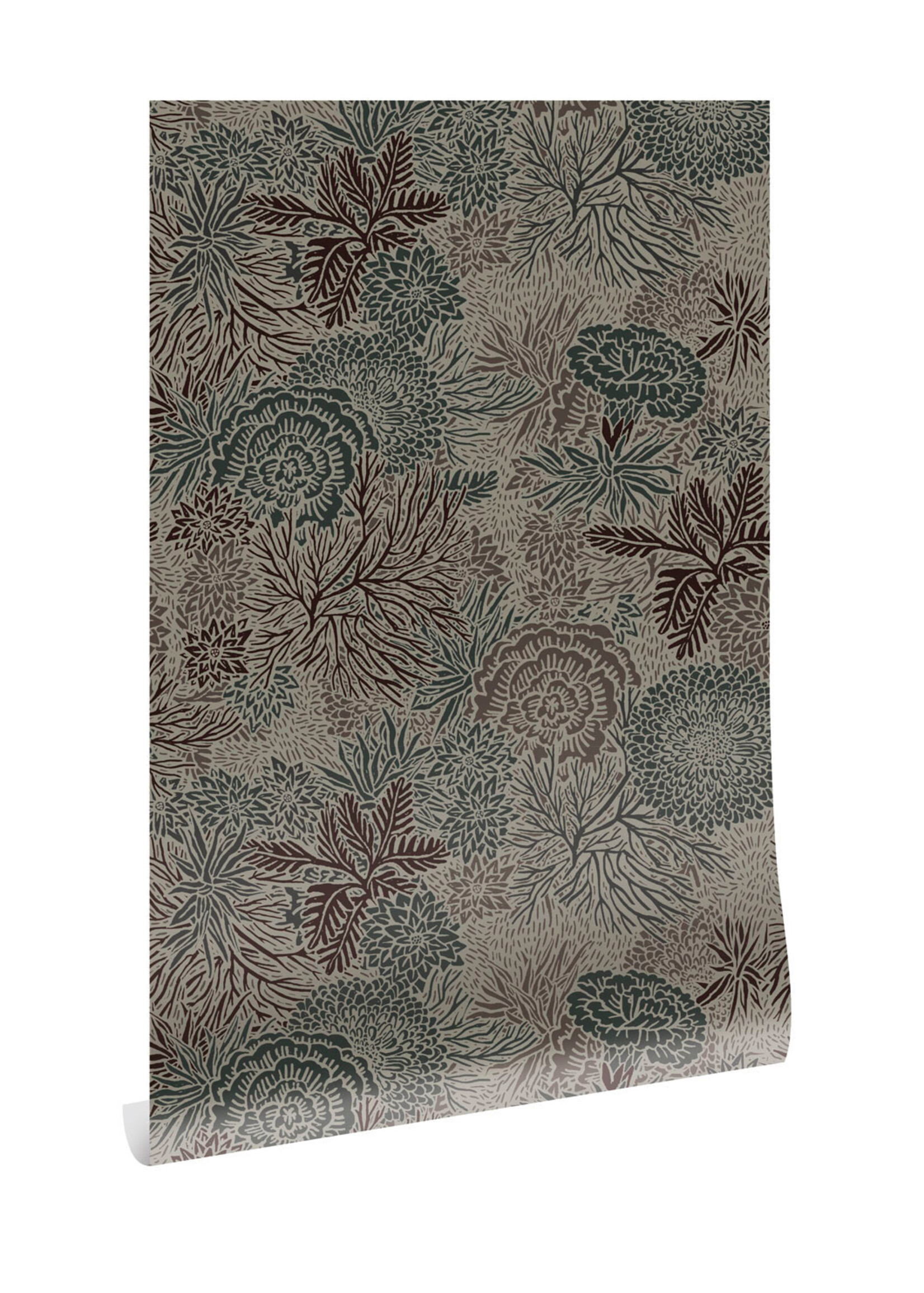 Botanisch patroon behang door Floor Rieder, 100 x 280 cm
