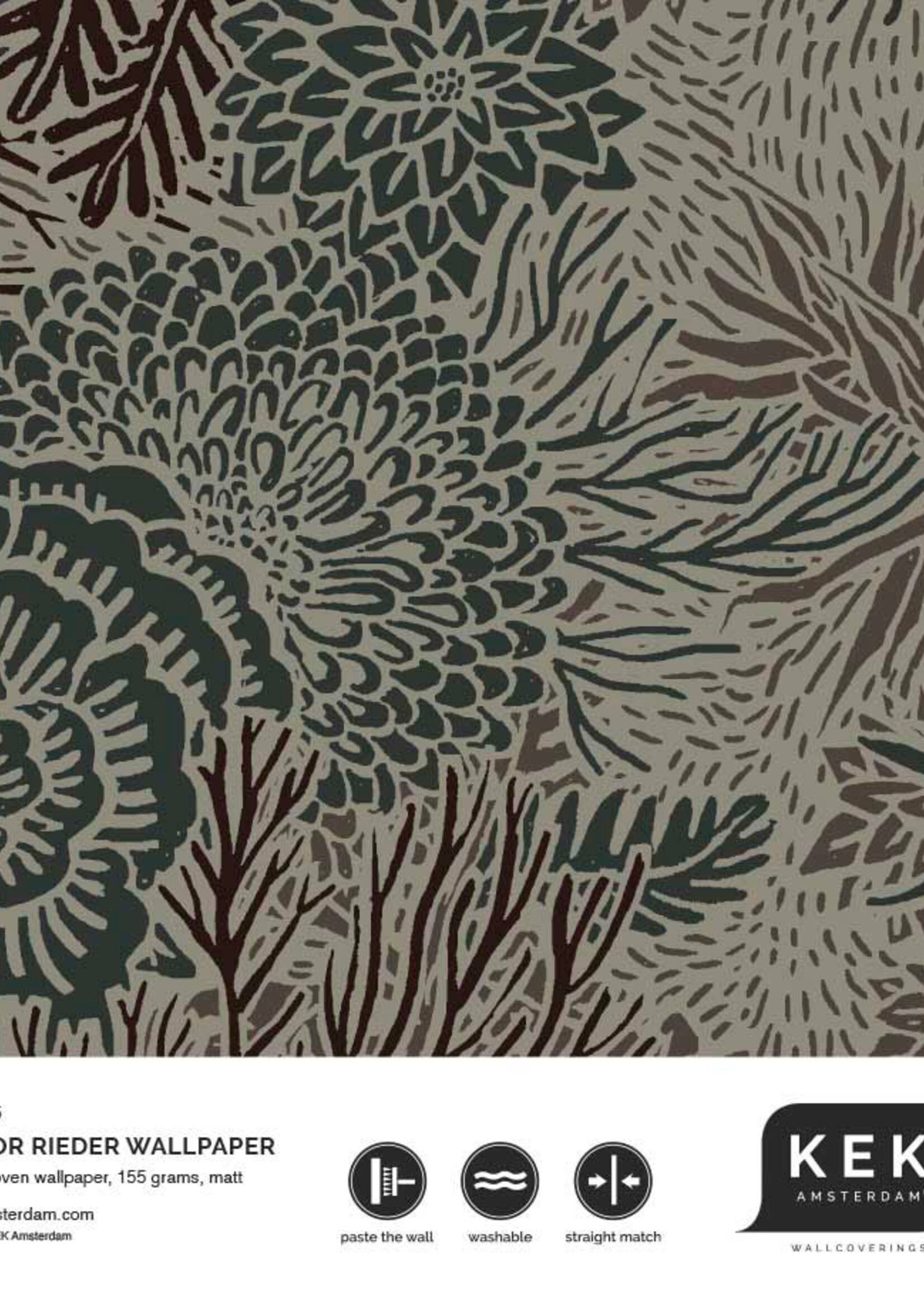 Botanisch patroon behang door Floor Rieder, 100 x 280 cm