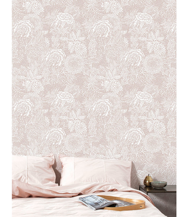 Tapete mit Blumen von Floor Rieder, Rosa, 100 x 280 cm