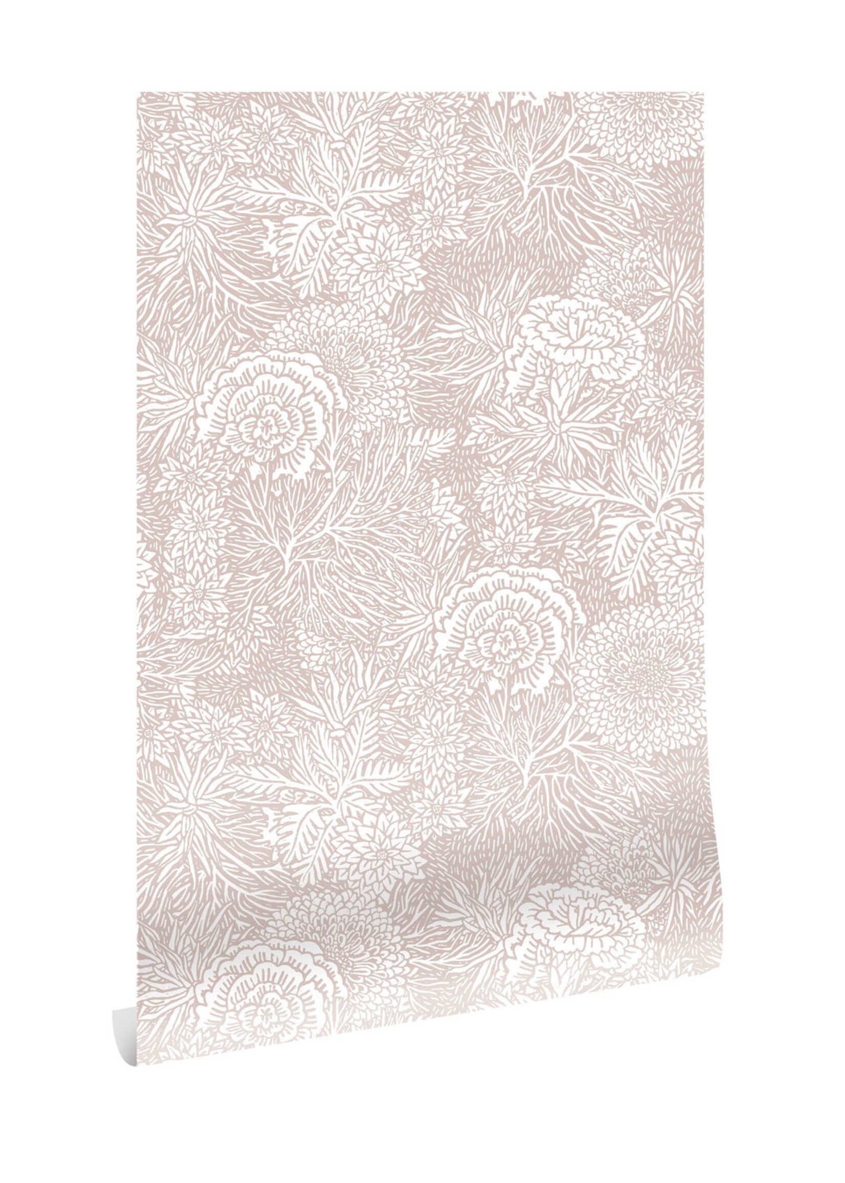 Floral wallpaper by Floor Rieder, Nude, 100 x 280 cm
