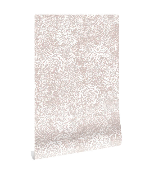 Bloemen behang van Floor Rieder, Nude, 100 x 280 cm