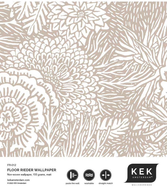 Floral wallpaper by Floor Rieder, Clay, 100 x 280 cm