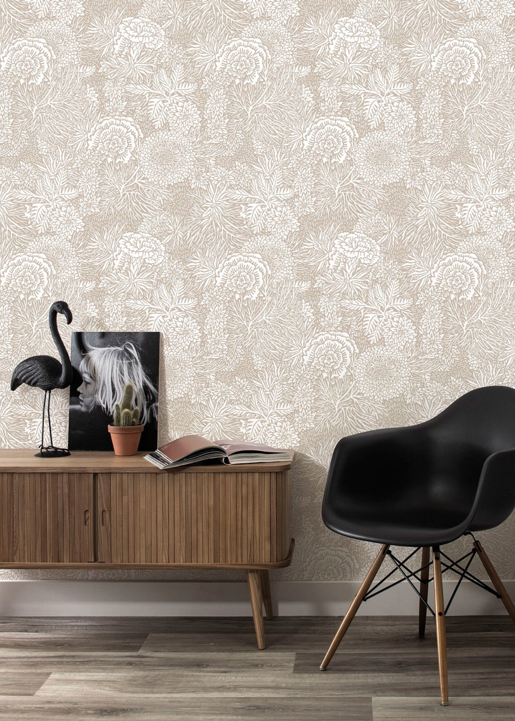 Floral wallpaper by Floor Rieder, Clay, 100 x 280 cm