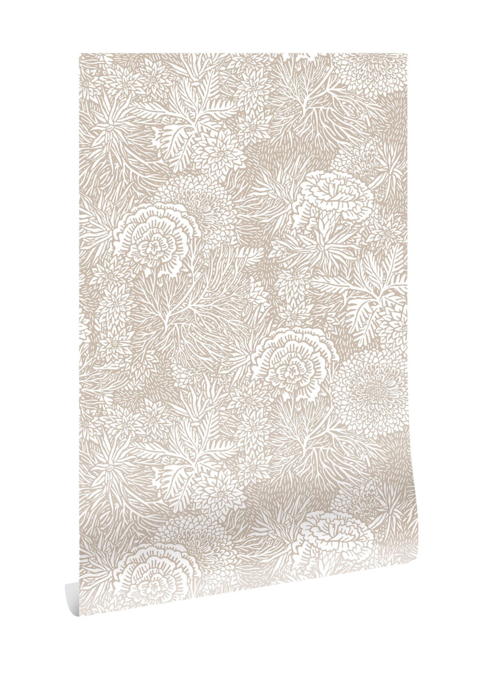 Floral wallpaper by Floor Rieder, Clay, 100 x 280 cm