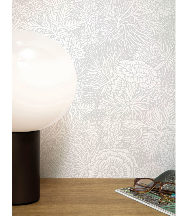 Tapete mit Blumen von Floor Rieder, Grau, 100 x 280 cm