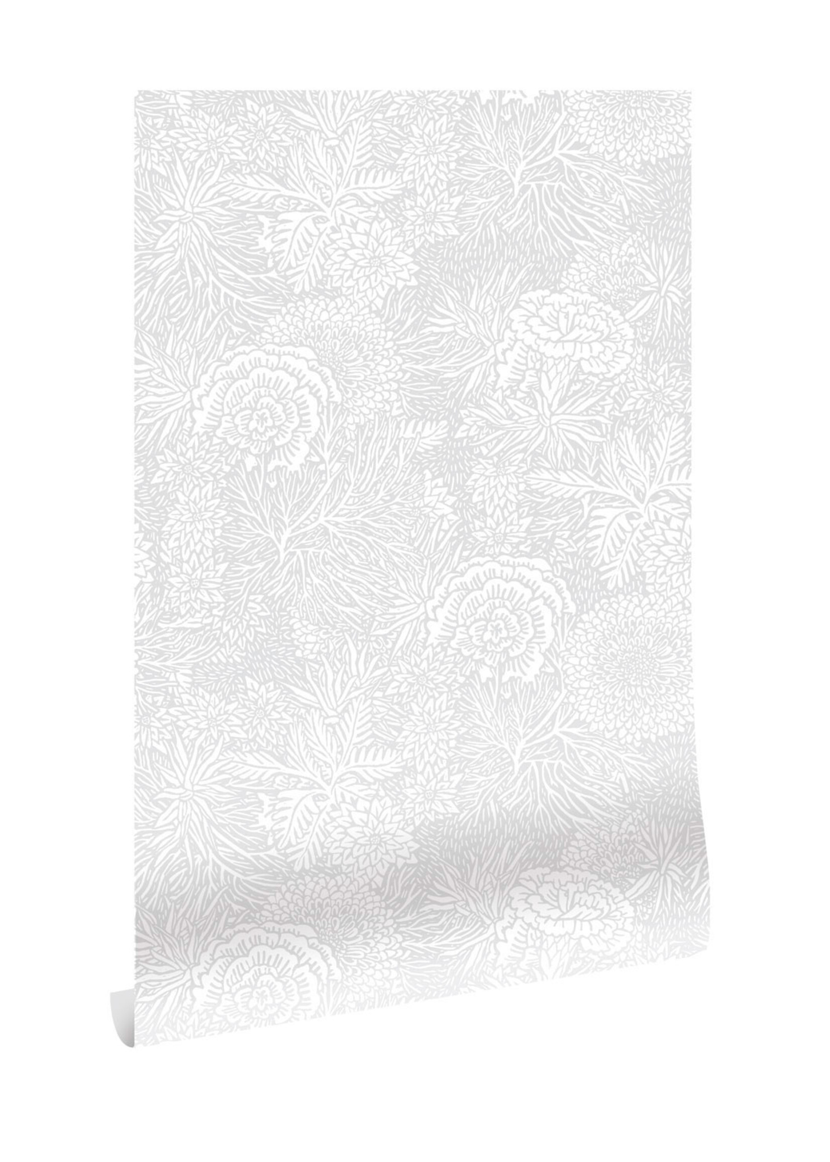 Tapete mit Blumen von Floor Rieder, Grau, 100 x 280 cm