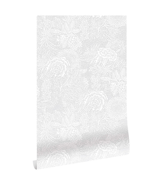 Tapete mit Blumen von Floor Rieder, Grau, 100 x 280 cm