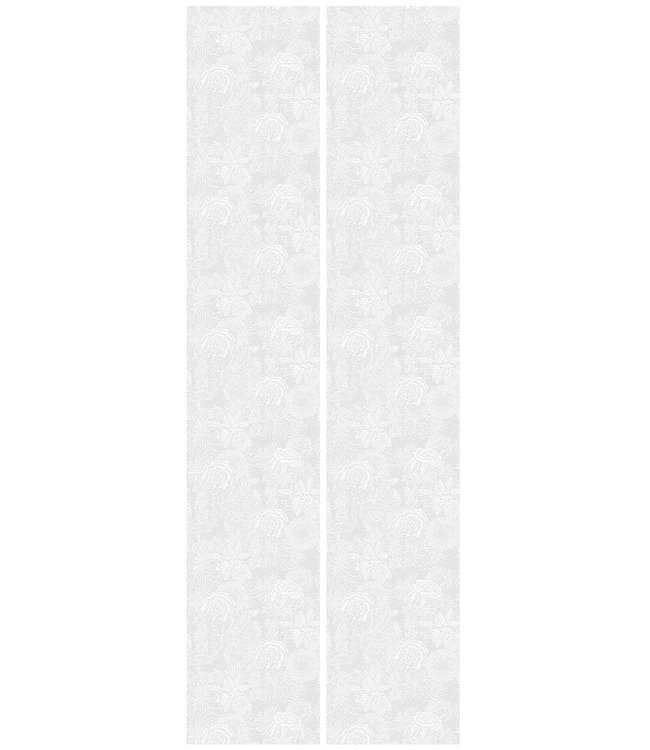 Tapete mit Blumen von Floor Rieder, Grau, 100 x 280 cm