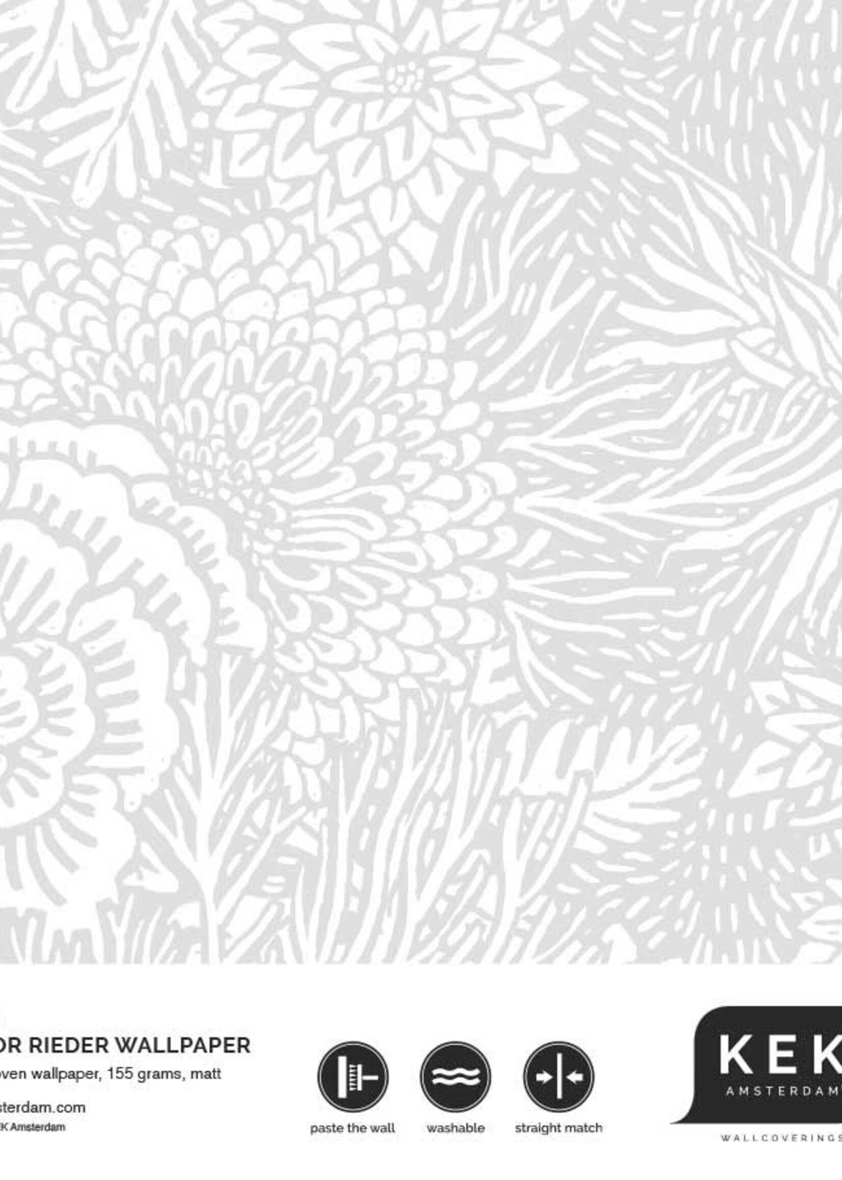 Tapete mit Blumen von Floor Rieder, Grau, 100 x 280 cm