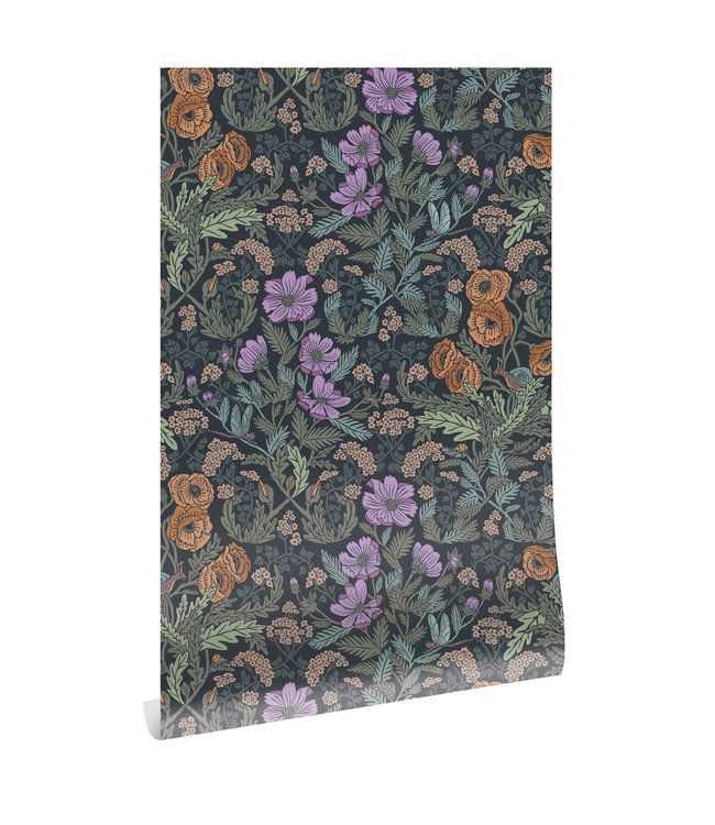 Botanisch patroon behang door Floor Rieder, 100 x 280 cm