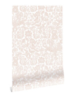 Tapete mit dezenten Blumen, Rosa