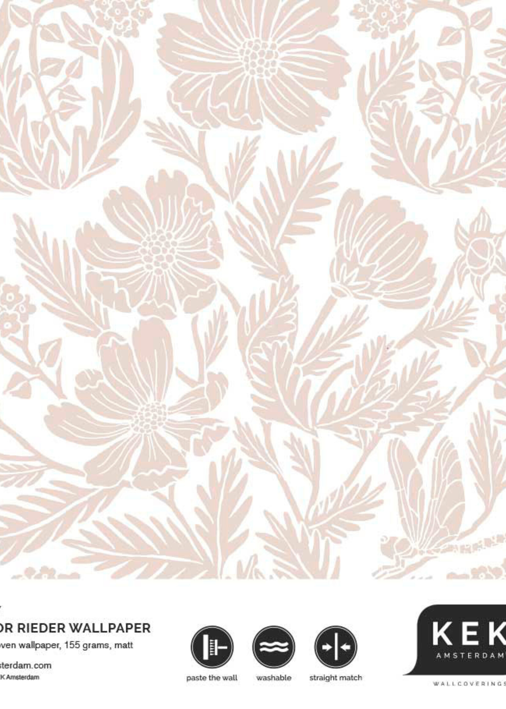 Tapete mit Blumen von Floor Rieder, Rosa, 100 x 280 cm