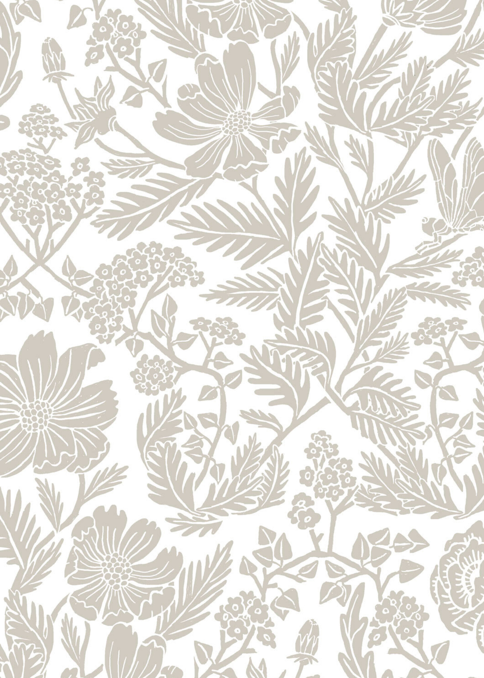 Floral wallpaper by Floor Rieder, Beige, 100 x 280 cm