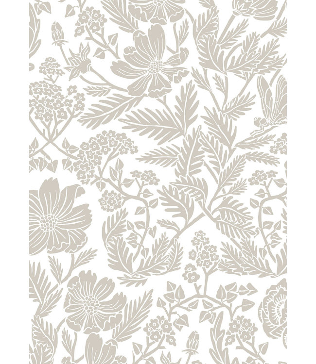 Bloemen behang van Floor Rieder, Beige, 100 x 280 cm