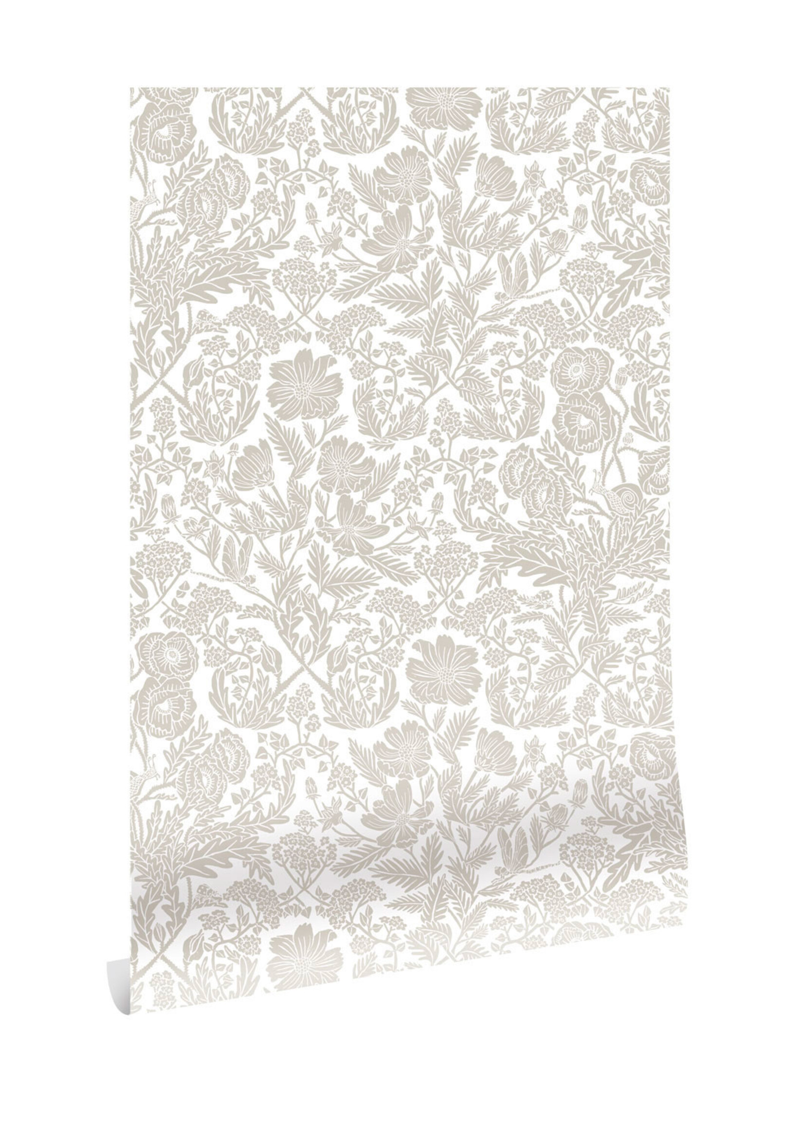 Floral wallpaper by Floor Rieder, Beige, 100 x 280 cm