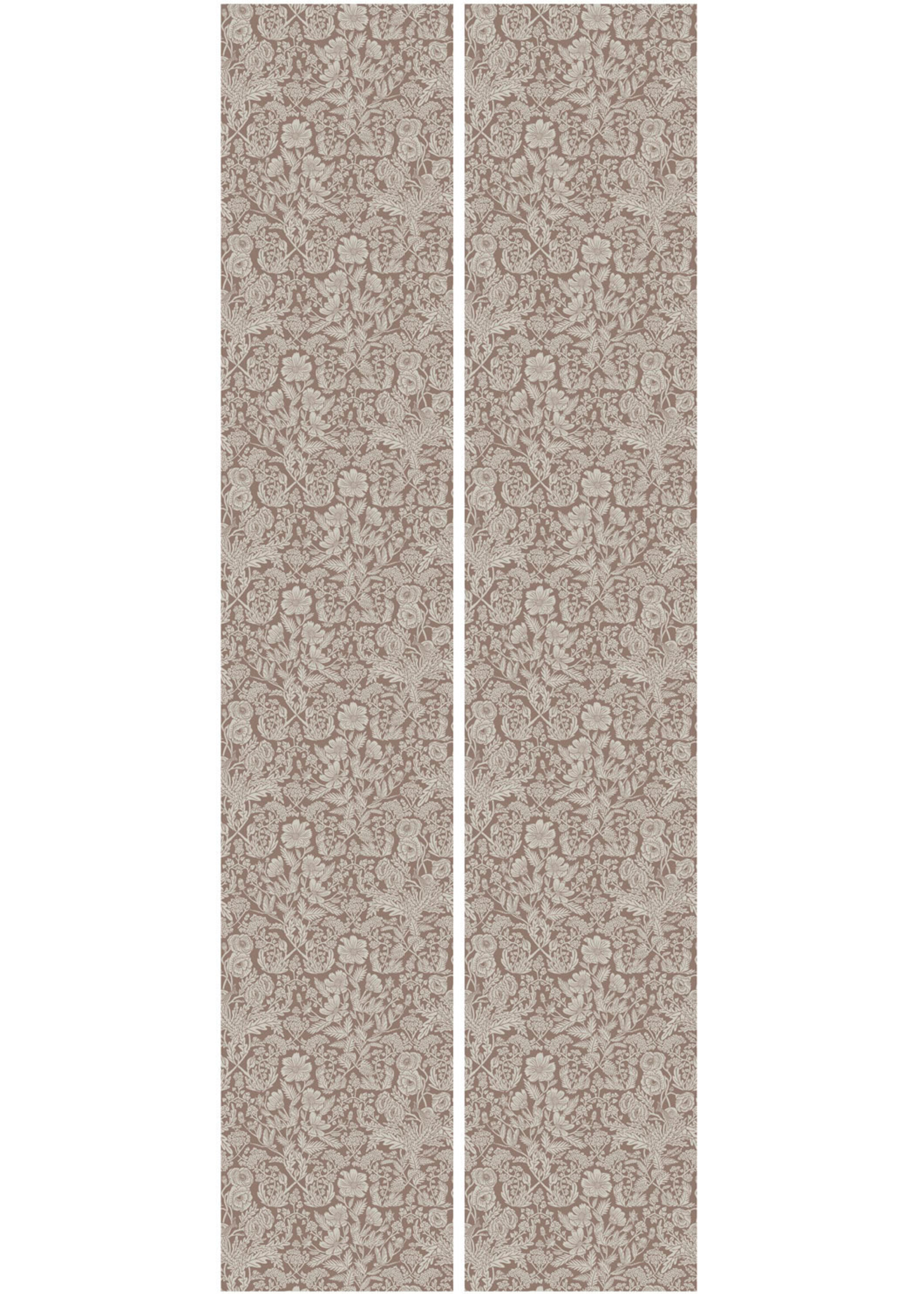 Behang met getekende bloemen patroon door Floor Rieder, Nude, 100 x 280 cm