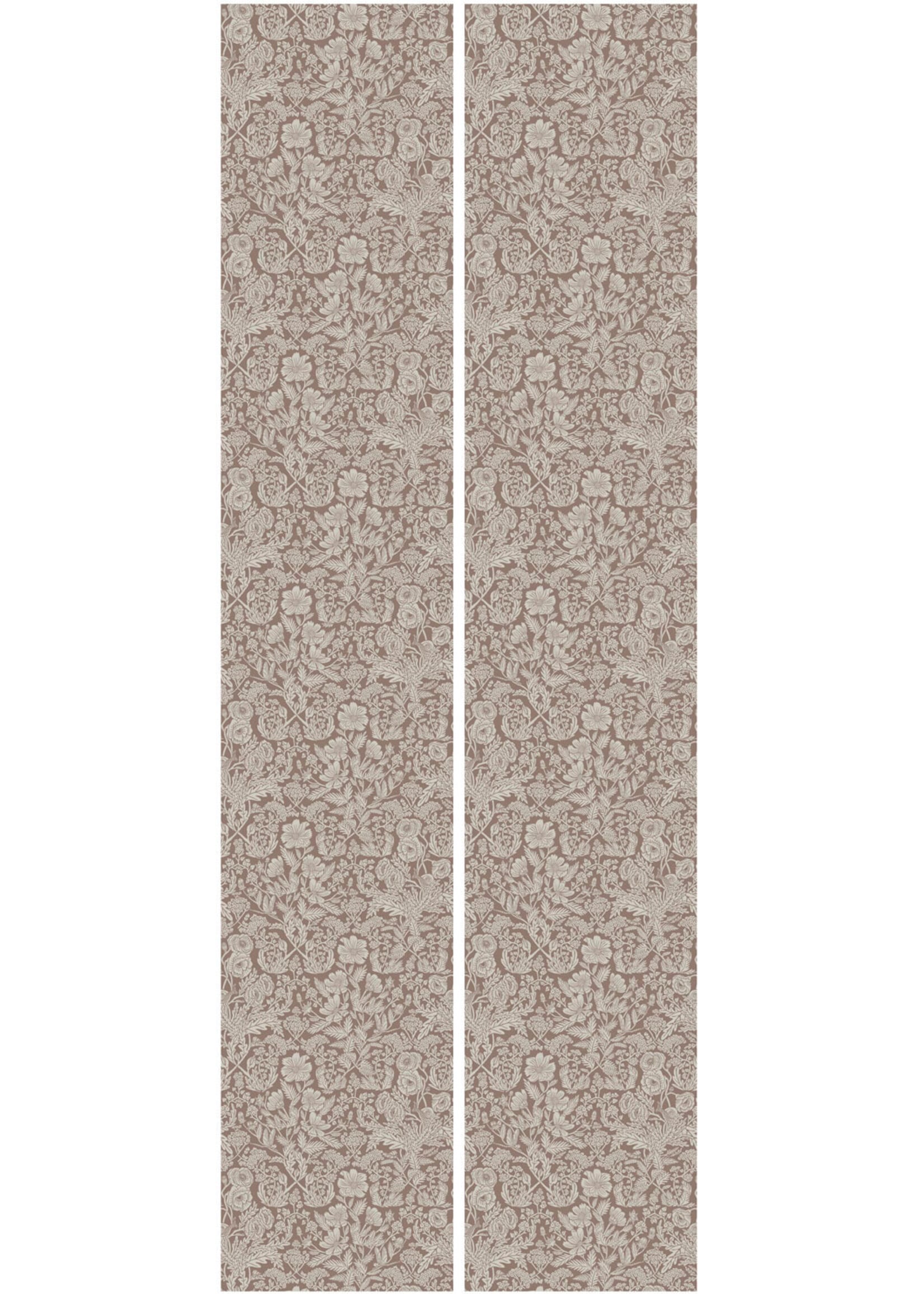 Tapete mit gezeichnetem Blumenmuster von Floor Rieder, Nude, 100 x 280 cm