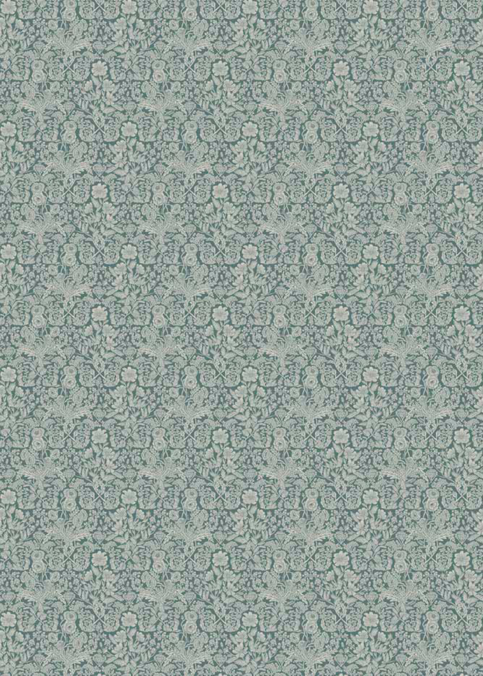 Behang met getekende bloemen patroon door Floor Rieder, Blauw, 100 x 280 cm